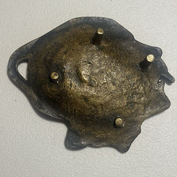 Vintage Brass Man Face Coin Tray Metalware Trinket Dish Pocket Emptier Figural - Picture 9 of 16